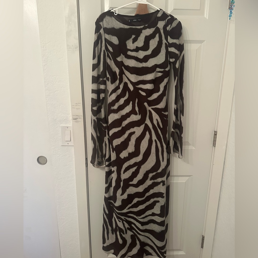 Mango Zebra Print Maxi Dress